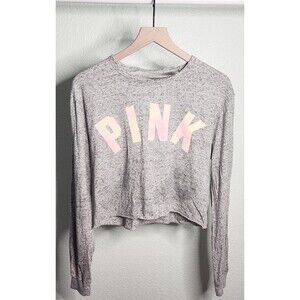 PINK: long-sleeve open back crop top